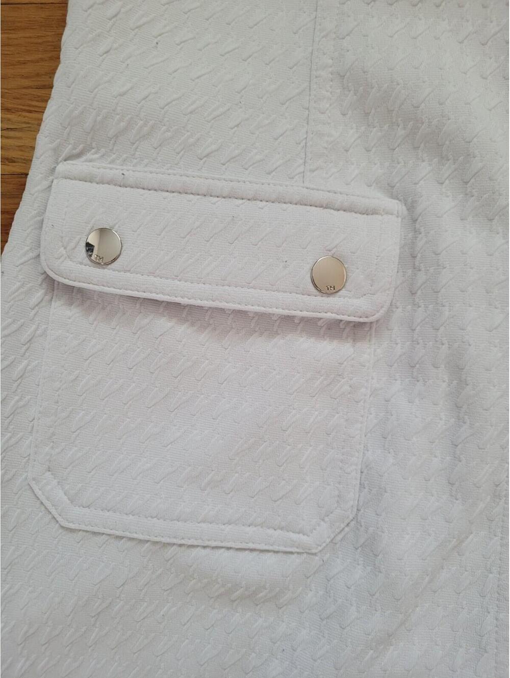 Tommy Hilfiger White Textured Sleeveless Shift Dress Size 10 Pockets Lined - Picture 5 of 9